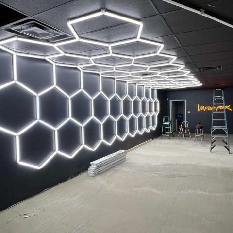 Lumină LED Hexagonală Modulară Custom – Sistem Extensibil Honeycomb pentru Spații Profesionale [7]