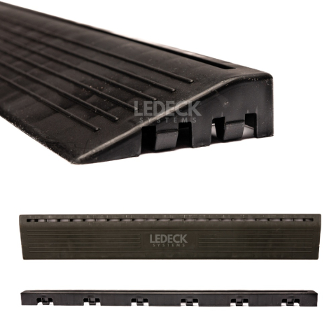 Pardoseala Modulara - Rampa laterală cu prindere interioară (tata) – Pardoseala Modulara Plastic PP – Negru