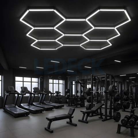 Lumină LED Hexagonală Profesională Aluminiu – 8 Module 299x315CM - Service Auto, Detailing, Ateliere, Spații Comerciale [5]