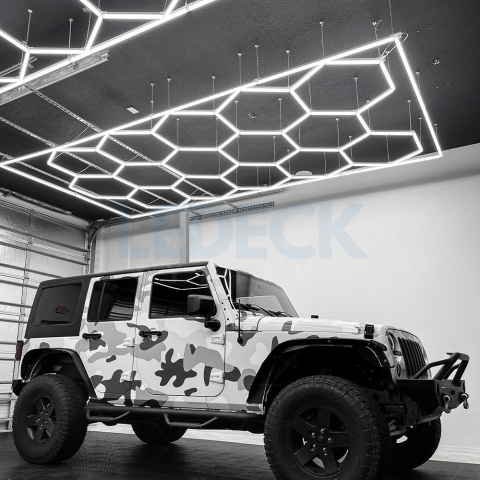 Lumină LED Hexagonală Profesională Aluminiu – 11 Module 236x329CM - Service Auto, Detailing, Ateliere, Spații Comerciale [6]
