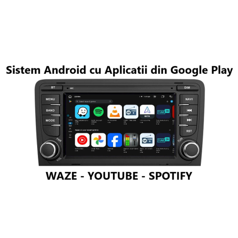 AUDI - Navigatie Audi A3 8P 2003-2011 7 inch 4GB 64GB 8 Core 4G