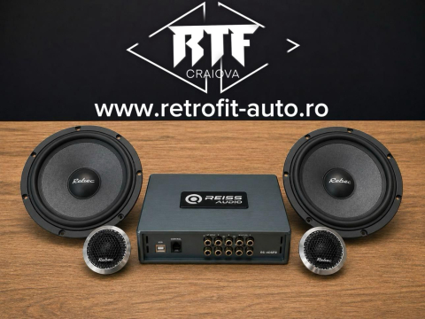 PACHETE CAR AUDIO - Pachet 2 seturi difuzoare rebesc rt6 si un procesor de sunet cu amplificator incorporata Reiss Rs-4dsp8