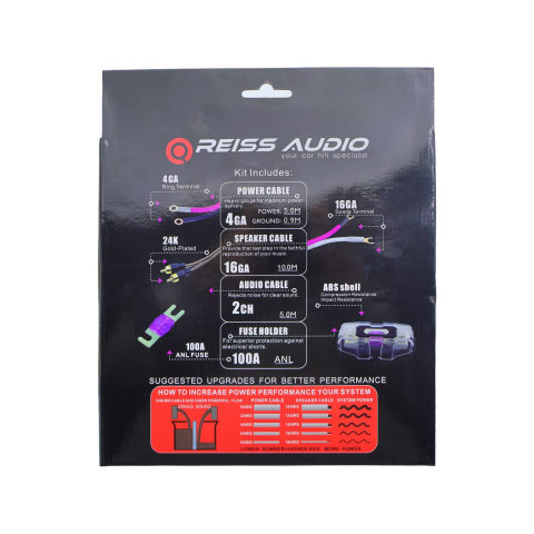 Reiss Audio RS-AWG44 – Kit Cabluri Alimentare 4 AWG pentru Amplificator [1]