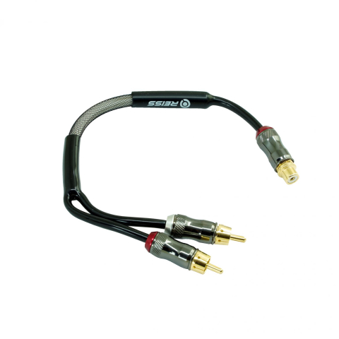 CABLU RCA - Reiss Audio RS-GR2M1F – Adaptor RCA Profesional Y 2 Tată → 1 Mamă