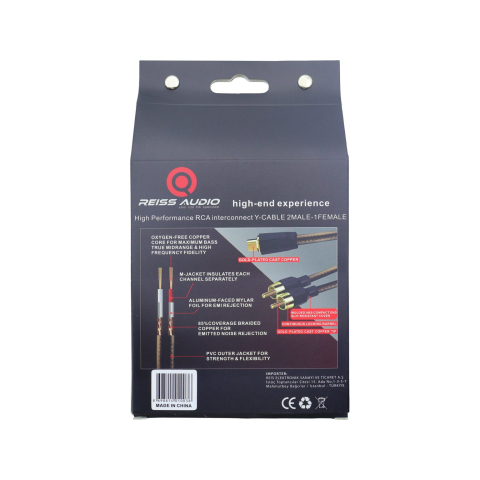 Reiss Audio RS-GX2M1F – Adaptor RCA Y Premium 2 Tată → 1 Mamă [1]