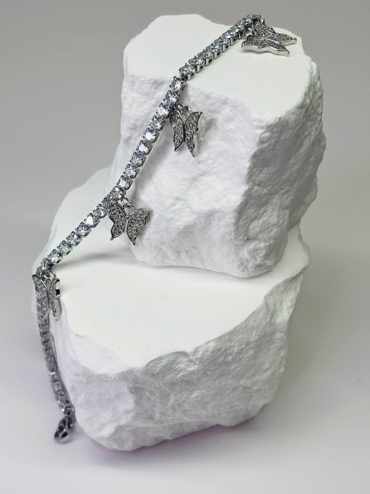 Brățară de picior „Moon Grace” – oțel inoxidabil placat cu aur alb 18K – Revanum [2]