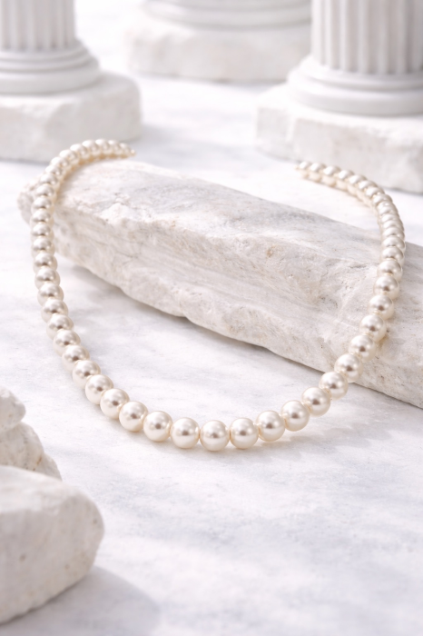 Colier „Descending Light” cu perle – oțel inoxidabil placat cu aur 18K – Revanum [3]