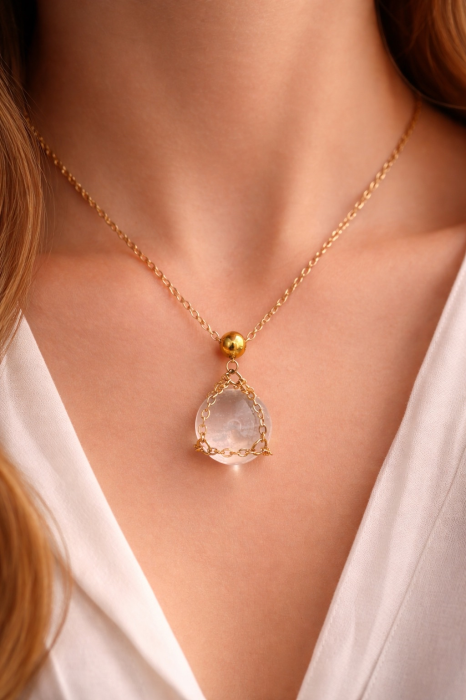 Colier „Frozen Desire” – oțel inoxidabil placat cu aur 18K – Revanum [2]