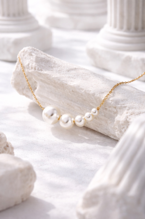 Colier „Seraphine” cu perle – oțel inoxidabil placat cu aur 18K – Revanum [3]