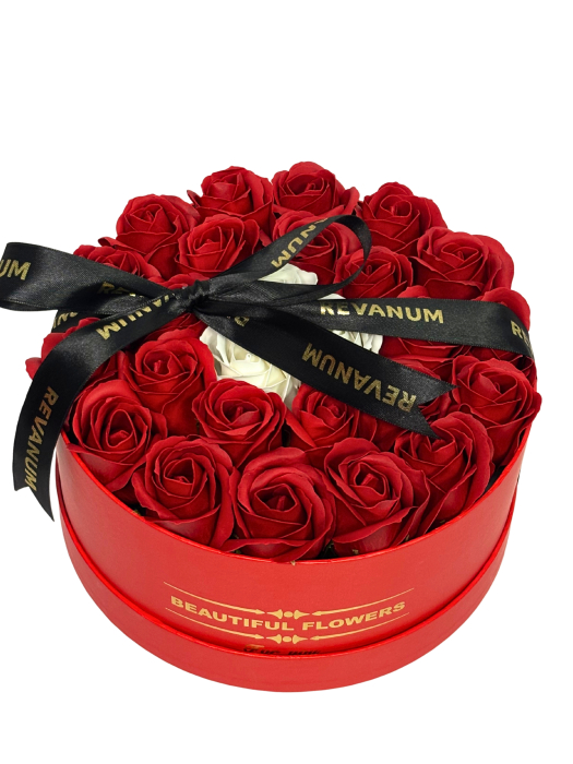 Aranjament floral Pure Bloom cu 26 trandafiri de săpun Revanum [2]