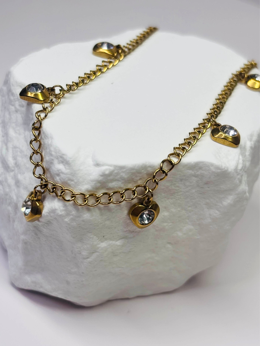 Set „Ethereal Love” – colier și brățară din oțel inoxidabil placat cu aur 18K, accente perlă – Revanum [6]