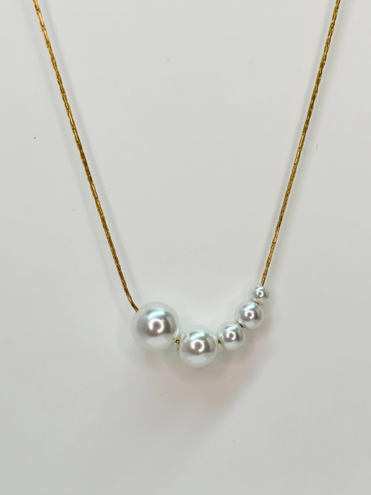 Set „Ethereal Love” – colier și brățară din oțel inoxidabil placat cu aur 18K, accente perlă – Revanum [4]