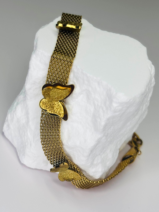 Set „Ethereal Love” – colier și brățară din oțel inoxidabil placat cu aur 18K, accente perlă – Revanum [5]