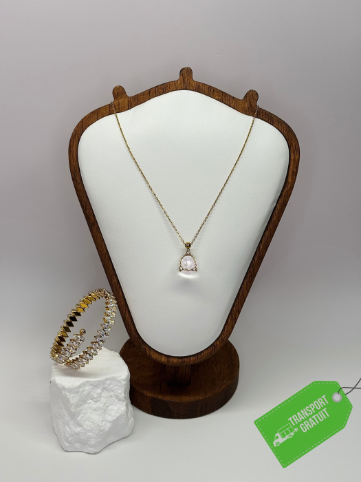 Set „Queen Energy” – colier și brățară din oțel inoxidabil placat cu aur 18K – Revanum [1]