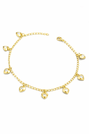 Brățări de gleznă - Brățară de picior „Amour Essence” – oțel inoxidabil placat cu aur 18K – Revanum