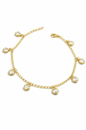 Brățări de gleznă - Brățară de picior „Dawn Kiss” – oțel inoxidabil placat cu aur 18K – Revanum