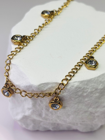 Brățări de gleznă - Brățară de picior „Dawn Kiss” – oțel inoxidabil placat cu aur 18K – Revanum