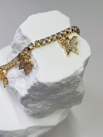 Brățări de gleznă - Brățară de picior „Sun Grace” – oțel inoxidabil placat cu aur 18K – Revanum