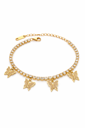 Brățări de gleznă - Brățară de picior „Sun Grace” – oțel inoxidabil placat cu aur 18K – Revanum