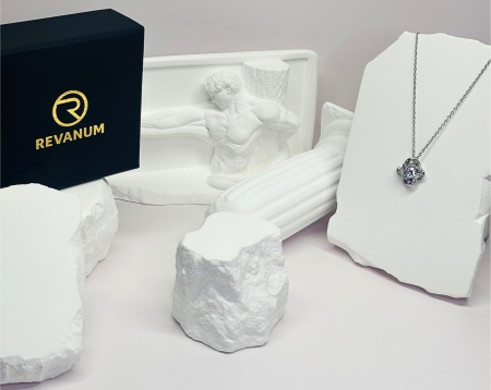 Colier „Celestia” – oțel inoxidabil placat cu aur alb 18K – Revanum [3]