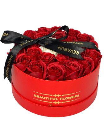 Aranjamente florale - Aranjament floral Pure Bloom cu 26 trandafiri de săpun Revanum