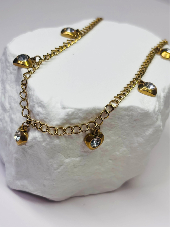 Set „Ethereal Love” – colier și brățară din oțel inoxidabil placat cu aur 18K, accente perlă – Revanum [5]