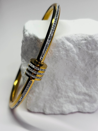 Set „Everyday Glow” – colier minimalist și brățară din oțel inoxidabil placat cu aur 18K, accente perlă – Revanum [3]