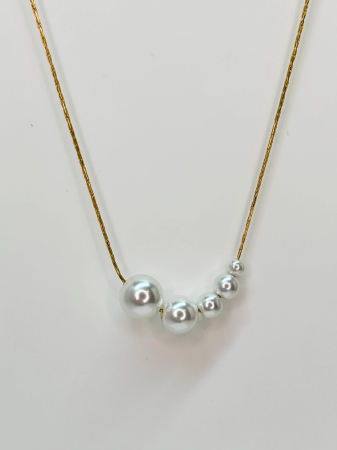 Set „Everyday Glow” – colier minimalist și brățară din oțel inoxidabil placat cu aur 18K, accente perlă – Revanum [2]