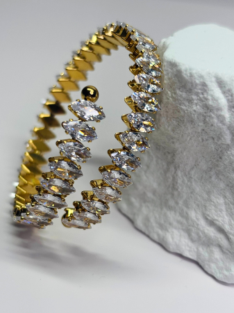 Set „Queen Energy” – colier și brățară din oțel inoxidabil placat cu aur 18K – Revanum [3]