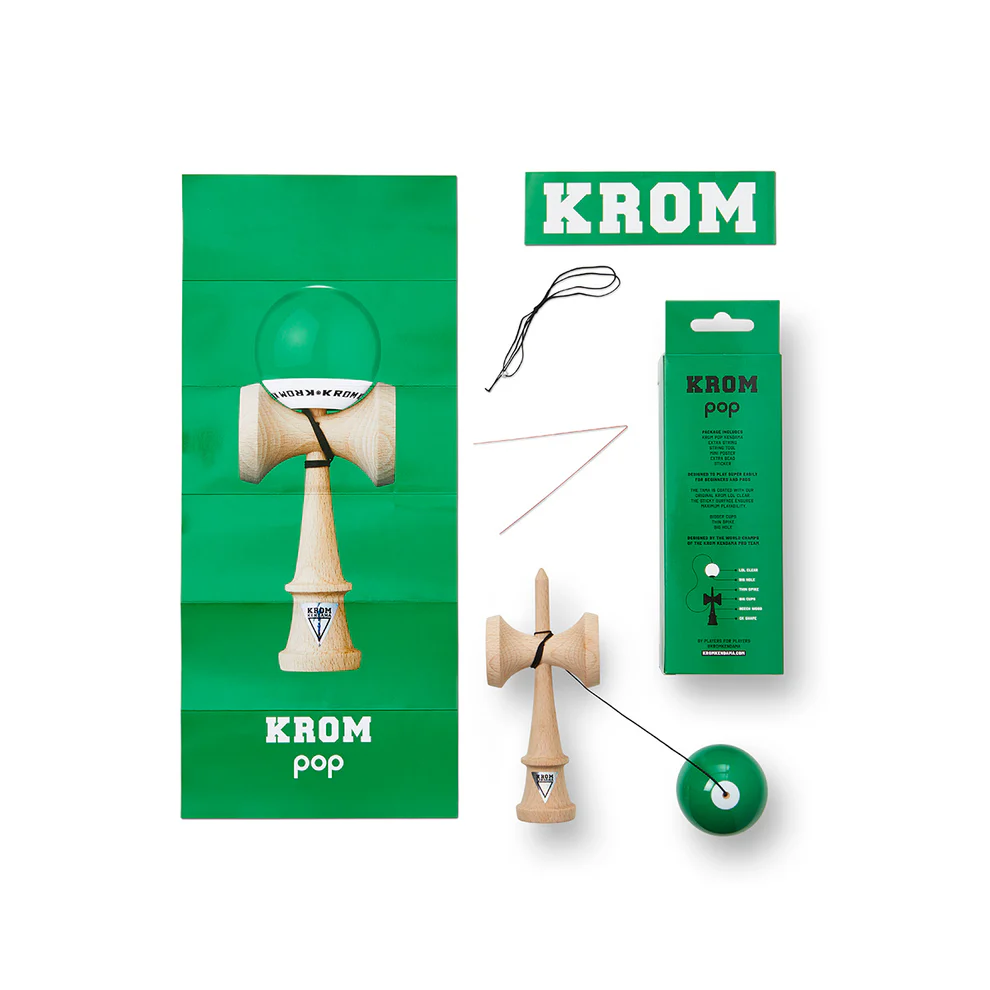 Cumpara Kendama Krom POP LOL STICKY Dark Green KROM <h2>Kendama Krom POP LOL Dark Green – Performanță și Distracție</h2> <p>Kendama Krom POP sticky Dark Green este alegerea perfectă atât pentru <strong>începători</strong> cât și pentru <strong>jucătorii avansați</strong>. Fabricată din <strong>lemn de fag</strong> de înaltă calitate această kendama oferă rezistență echilibru și o experiență de joc autentică.</p> <p>Bila (tama) are un <strong>diametru de </strong> și un strat special <em>LOL sticky clear</em> care asigură aderență excelentă și control maxim. Cu o <strong>ață de 55 cm</strong> și formă <em>CK</em> kendama este ușor de manevrat și ideală pentru trucuri spectaculoase.</p> <p>Modelul <strong>Dark Green</strong> aduce un design modern vibrant și vizibil perfect pentru colecționari și pasionați. Fie că vrei să o folosești la joacă antrenament sau concursuri această kendama îți va oferi performanța dorită.</p> <h3>De ce să alegi Kendama Krom POP de pe ReduceriAngro.ro?</h3> <ul> <li>✅ Produs original <strong>Krom Kendama</strong></li> <li>✅ Materiale durabile – <strong>lemn de fag</strong></li> <li>✅ Potrivită pentru toate nivelurile</li> <li>✅ Preț competitiv și livrare rapidă</li></ul> <h3>Specificații tehnice:</h3><ul> <li>Formă: CK</li> <li>Tama:</li> <li>Material: Lemn de fag</li> <li>Ață: 55 cm</li> <li>Strat: LOL sticky clear</li></ul> <p><strong>Pachetul include:</strong> kendama completă ață de rezervă poster și sticker.</p><br /> . Kendama originala din lemn, ideala pentru freestyle, antrenament si competitie. Potrivita pentru incepatori si avansati. [7]