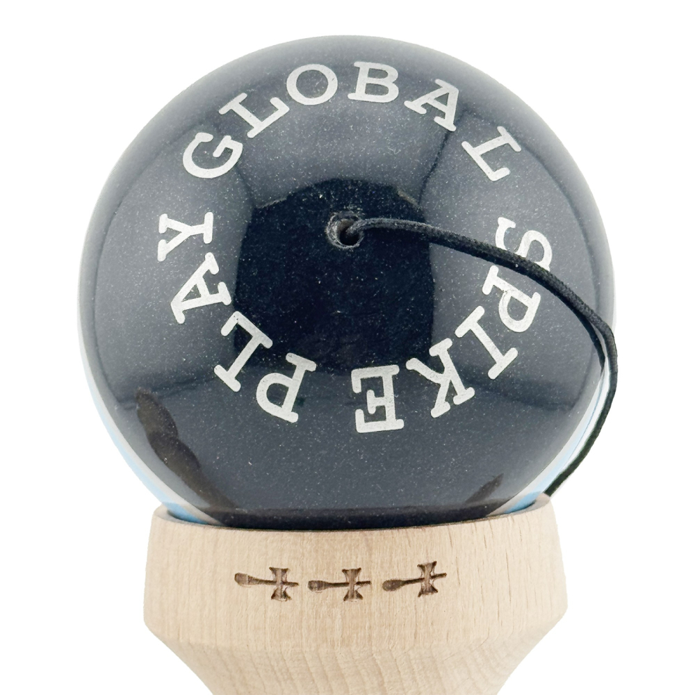 Kendama X ROYAL SPIKE, Profesionala, Cupe Mari, Super Sticky, Gaura in Baza, Rulment, Ata 55cm, Inel Albastru deschis [8]
