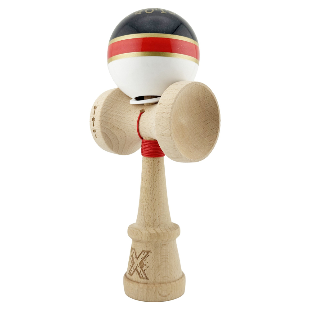 Kendama X ROYAL SPIKE, Profesionala, Cupe Mari, Super Sticky, Gaura in Baza, Rulment, Ata 55cm, Inel Rosu [2]