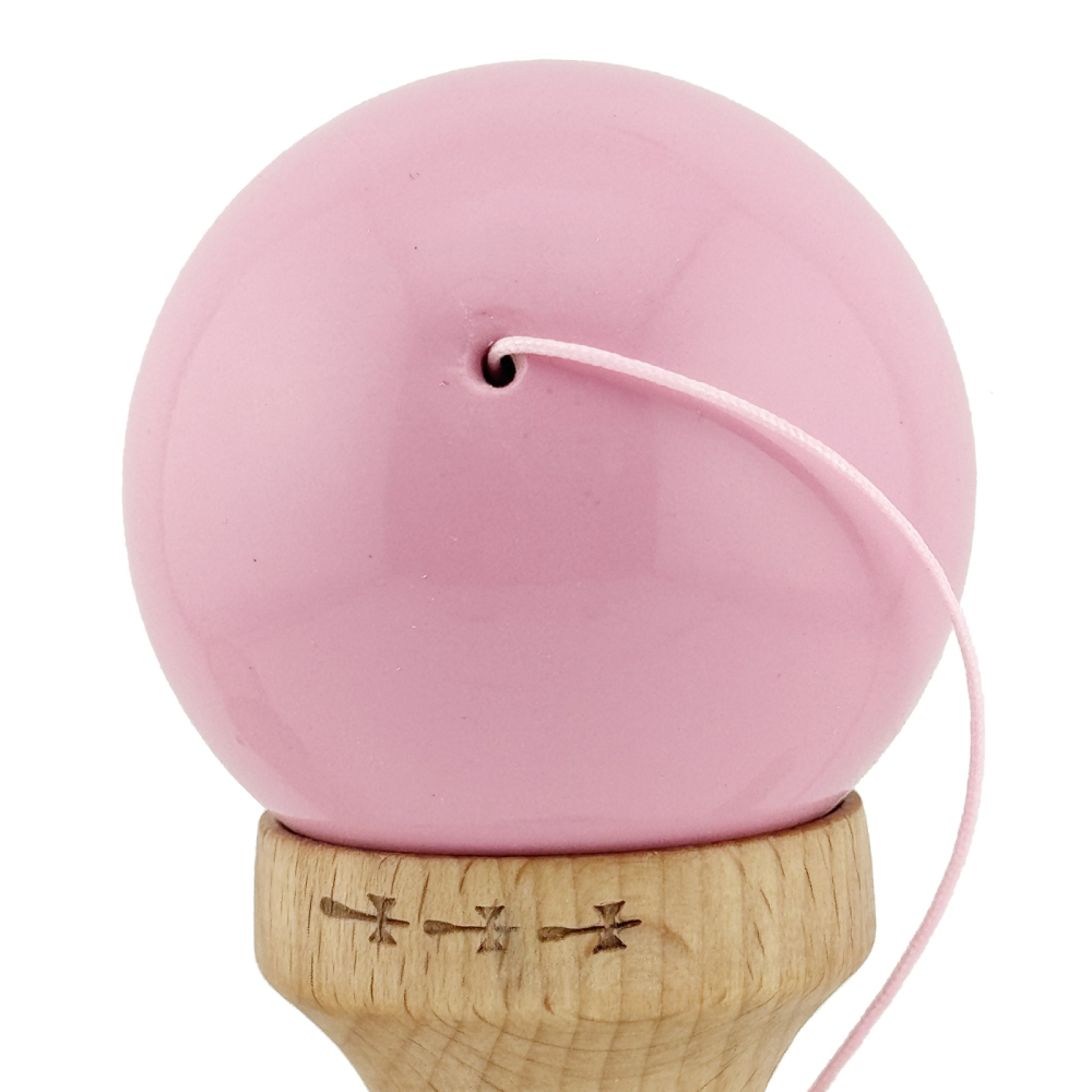 Kendama X, Super Sticky cu Cupe Mari, din lemn 18 cm, Rulment Metalic cu Ata 55 cm, Roz/Alb - ReduceriAngro.ro [7]