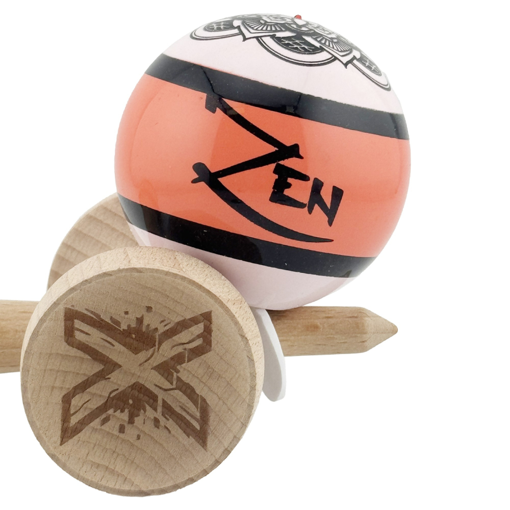 Kendama X Zen Series, Profesionala, Cupe Mari, Super Sticky, Gaura in Baza, Rulment, Ata 55cm, Coral [8]