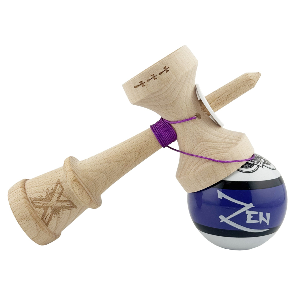Kendama X Zen Series, Profesionala, Cupe Mari, Super Sticky, Gaura in Baza, Rulment, Ata 55cm, Violet [5]