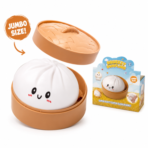 Jucarii Virale - Set 4 Big Dumpling Squishy Color Mix - Jucarii Antistres in Cutie 10 x 10 cm