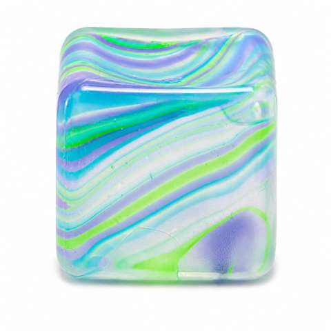 Jucarii Squishy - Cub Fidget 3D de Gheata cu Linii Flow Verde - Jucarie Antistres REVO Market