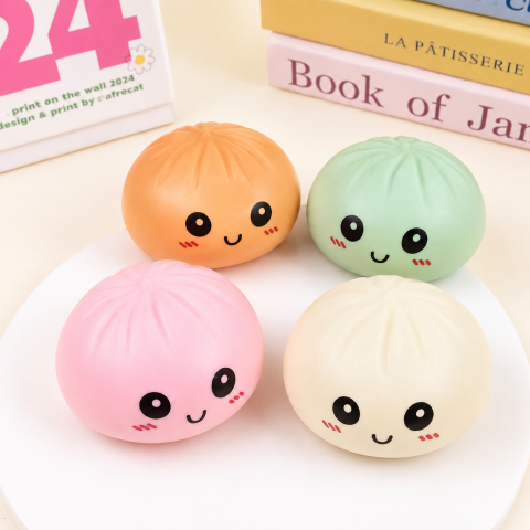 Dumpling Squishy Color Mix cu Bol - Jucarie Antistres Kawaii [1]