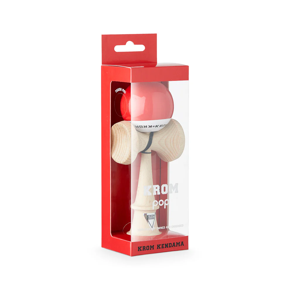 Cumpara Kendama Krom POP LOL STICKY Red KROM <h2>Kendama Krom POP LOL Red – Originală Lemn de Fag</h2><p><strong>Controlează mai bine fiecare trick</strong> datorită stratului <em>sticky</em> de pe tama (61 mm) și echilibrului optim al ken-ului din lemn de fag.</p><ul> <li>Lemn: fag finisaj de calitate</li> <li>Tama: 61 mm vopsea sticky pentru aderență</li> <li>Gaură centrală optimizată pentru lacing</li> <li>Sfoară rezistentă + bead incluse</li> <li>Potrivită pentru începători și avansați</li></ul><p>Concepută de <strong>KROM</strong> pentru sesiuni zilnice – de la primul spike până la combinații avansate de lighthouse lunars și stil flow.</p>. Kendama originala din lemn, ideala pentru freestyle, antrenament si competitie. Potrivita pentru incepatori si avansati. [1]