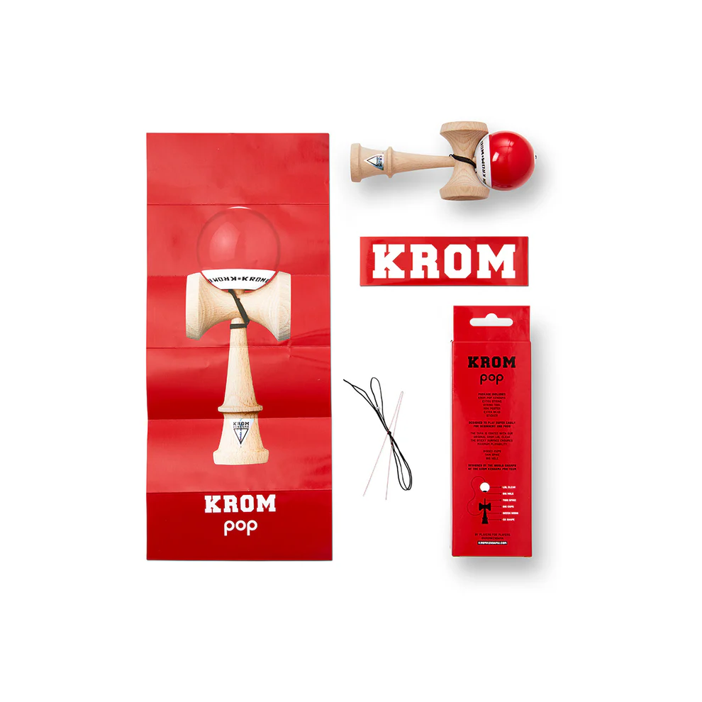 Cumpara Kendama Krom POP LOL STICKY Red KROM <h2>Kendama Krom POP LOL Red – Originală Lemn de Fag</h2><p><strong>Controlează mai bine fiecare trick</strong> datorită stratului <em>sticky</em> de pe tama (61 mm) și echilibrului optim al ken-ului din lemn de fag.</p><ul> <li>Lemn: fag finisaj de calitate</li> <li>Tama: 61 mm vopsea sticky pentru aderență</li> <li>Gaură centrală optimizată pentru lacing</li> <li>Sfoară rezistentă + bead incluse</li> <li>Potrivită pentru începători și avansați</li></ul><p>Concepută de <strong>KROM</strong> pentru sesiuni zilnice – de la primul spike până la combinații avansate de lighthouse lunars și stil flow.</p>. Kendama originala din lemn, ideala pentru freestyle, antrenament si competitie. Potrivita pentru incepatori si avansati. [6]