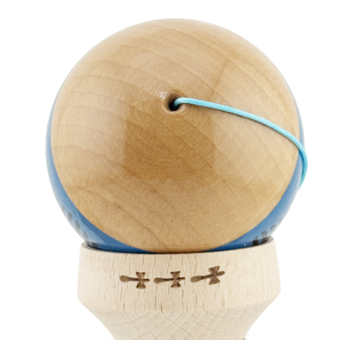 Kendama X FREQUENCY, Profesionala, Cupe Mari, Super Sticky, Gaura in Baza, Rulment, Ata 55cm, Albastru/Maro [7]