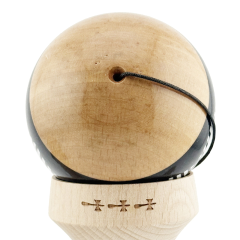 Kendama X FREQUENCY, Profesionala, Cupe Mari, Super Sticky, Gaura in Baza, Rulment, Ata 55cm, Negru/Maro [7]