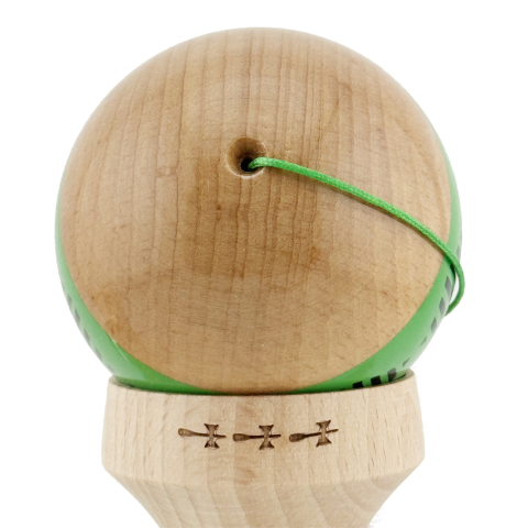 Kendama X FREQUENCY, Profesionala, Cupe Mari, Super Sticky, Gaura in Baza, Rulment, Ata 55cm, Verde/Maro [7]