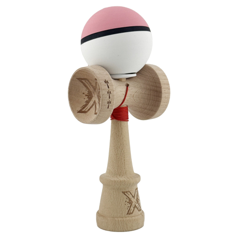 Kendama X, Profesionala, Big Cups V3, Rubber Grip model Roz/negru/alb [2]