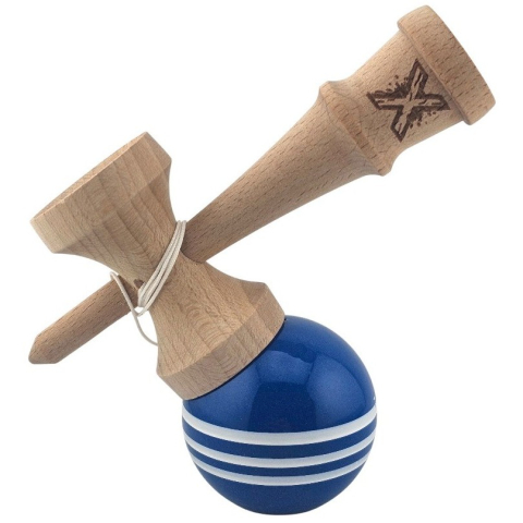 Kendama X, Profesionala, Original Super Sticky, din Lemn, 18 cm, Dark Blue/Alb - kendama profesionala ReduceriAngro.ro [1]