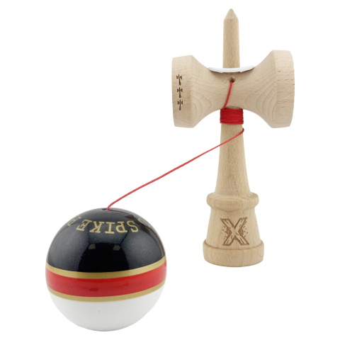 Kendama X ROYAL SPIKE, Profesionala, Cupe Mari, Super Sticky, Gaura in Baza, Rulment, Ata 55cm, Inel Rosu [2]