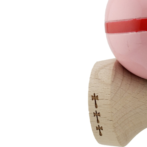 Kendama X Silken, Profesionala, Cupe Mari, Super Sticky, Gaura in Baza, Rulment, Ata 55cm, Roz [5]