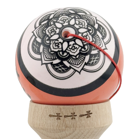Kendama X Zen Series, Profesionala, Cupe Mari, Super Sticky, Gaura in Baza, Rulment, Ata 55cm, Coral [8]