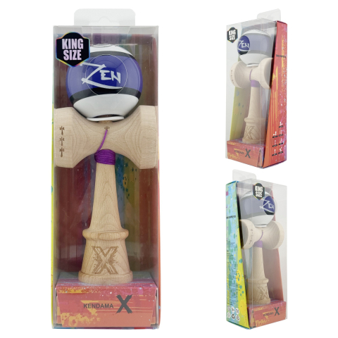 Kendama X Zen Series, Profesionala, Cupe Mari, Super Sticky, Gaura in Baza, Rulment, Ata 55cm, Violet [3]