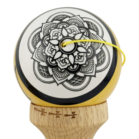 Kendama X ZEN, Super Sticky Legendary Cupe Mari, Rulment Metalic cu Ata 55 cm, Auriu/Alb - ReduceriAngro.ro [7]